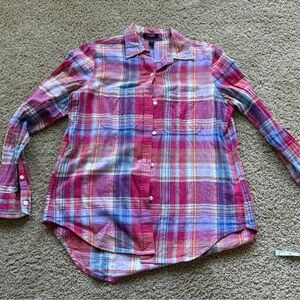 Chaps Multicolor Plaid Shirt Pink, Blue